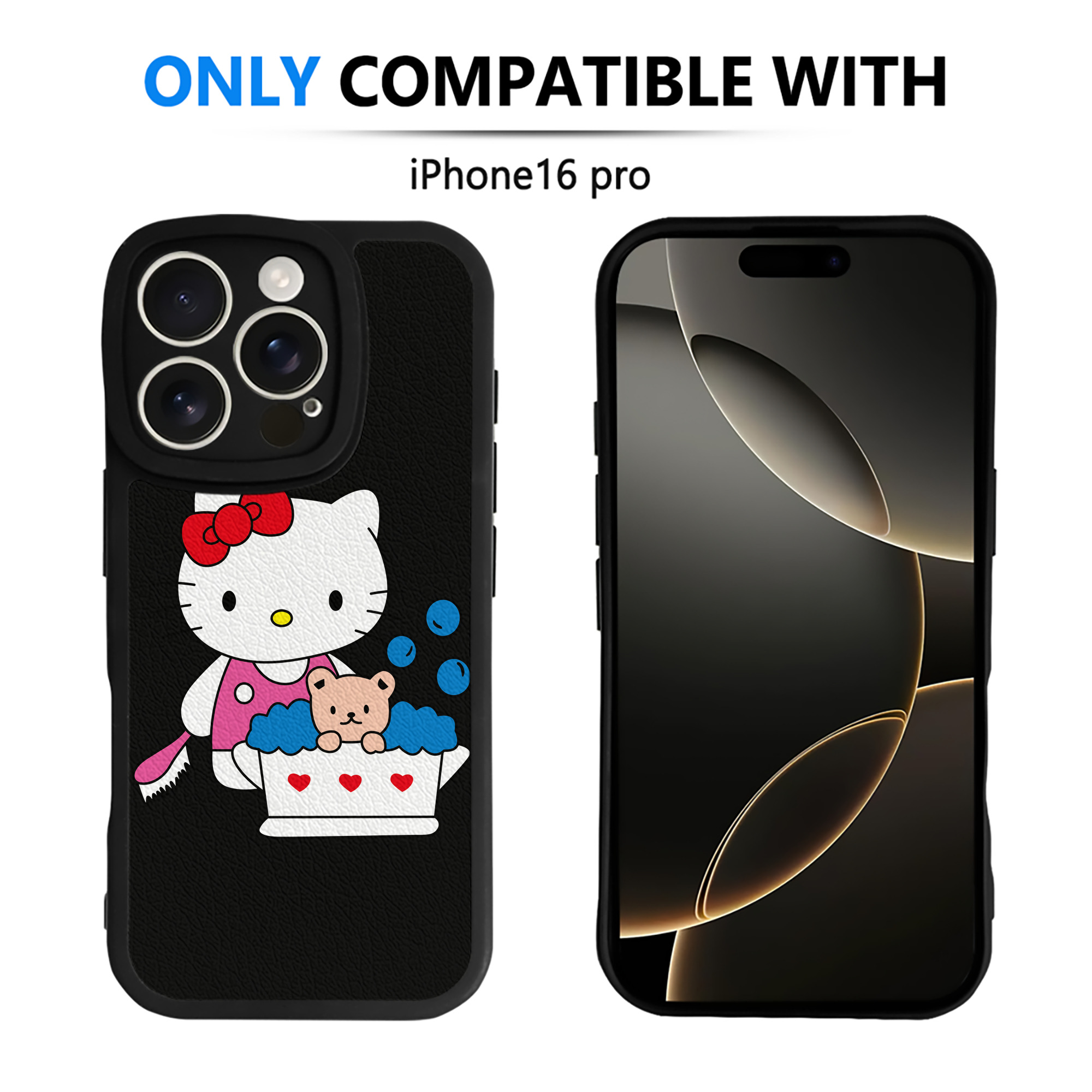 （画像用） Hello Kitty ハローキティ 【iPhone 16シリーズ対応】シリコンスマホケース（レザー調） 材質：シリコン